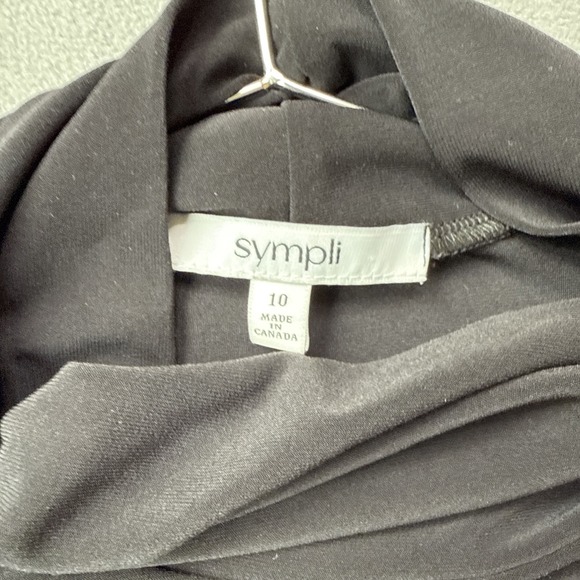 Sympli Turtleneck Womens 10 Black Jersey Long Sleeve Stretch Canadian Made Top - Picture 3 of 9
